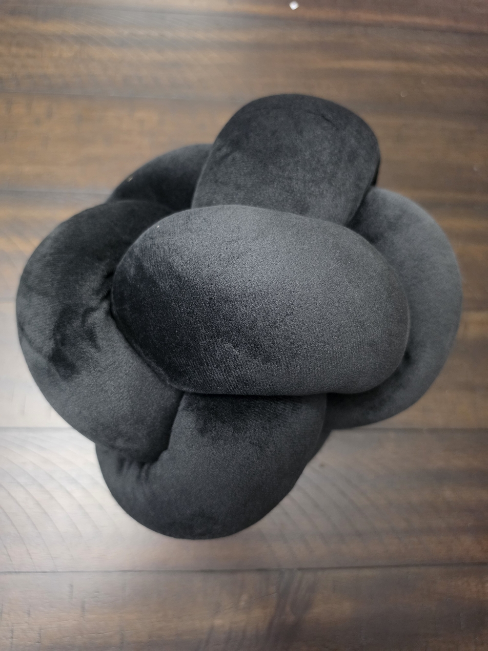 Room Essentials Black Plush Knot Accent Pillow